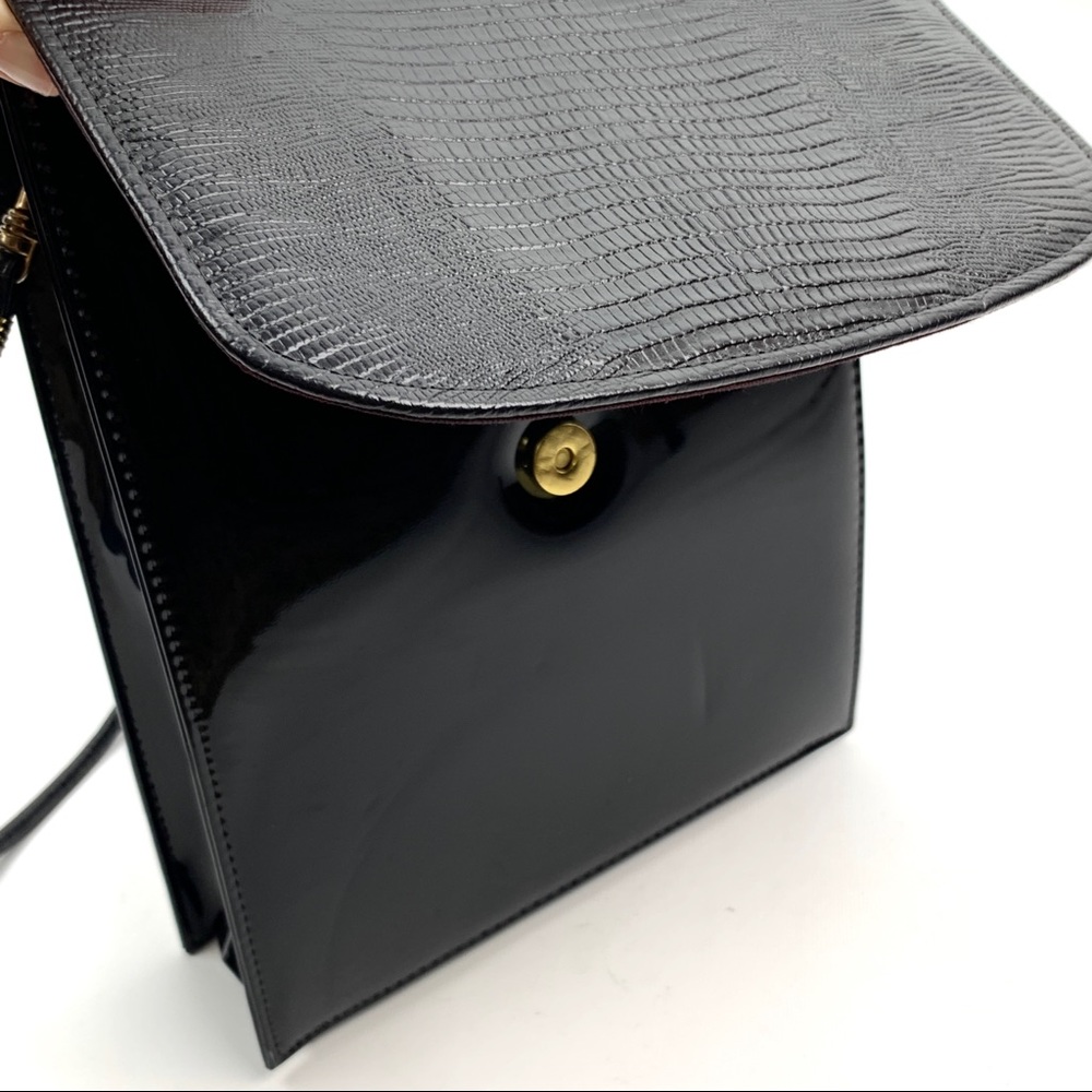 ❌SOLD❌ 1950’s faux patent purse with lizard skin - Picture 6 of 8